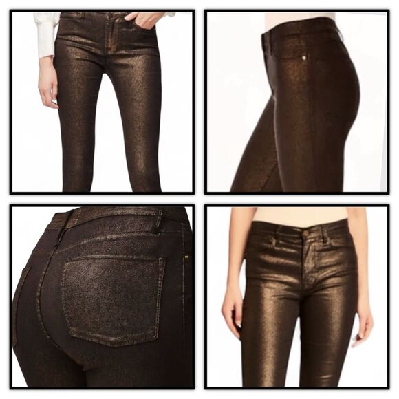 Frame Denim Le High Metallic Skinny Ankle Jeans - Picture 8 of 16